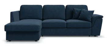 Угловой левый диван Марсель НПБ рогожка Malmo синий