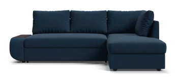 Угловой правый диван Порто рогожка Malmo синий