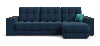 Угловой диван BOSS XL рогожка Malmo синий