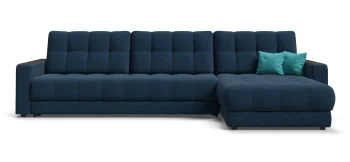 Угловой диван BOSS MAX рогожка Malmo синий